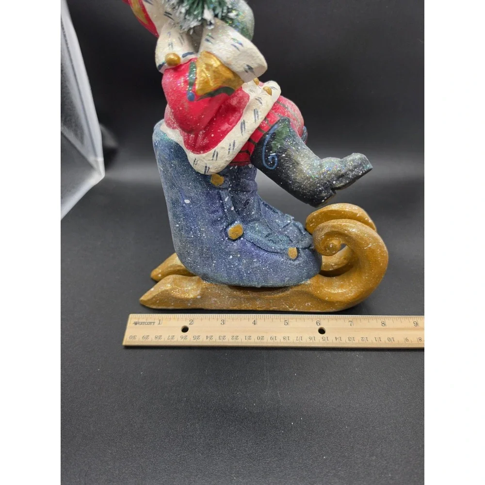 Vintage 1999‎ House Of Hatten Denise Calla Santa Claus Riding On An Ice Skate
